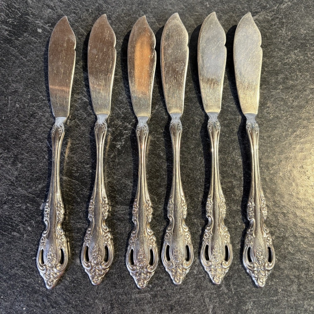 Set Of 6 Oneida Stainless BRAHMS Master Butter Knife Spreaders 6 3/8"